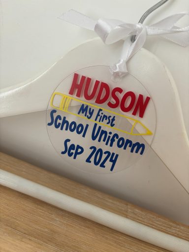 First school uniform acrylic tag